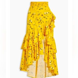 Alice and Olivia Christina wrap effect floral blend cotton skirt